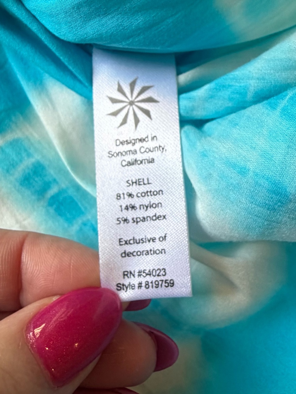 Athleta Surfer Girl Embroidered Boho Swim Coverup Dress Blue Tie Dye Size 2X - Picture 11 of 13